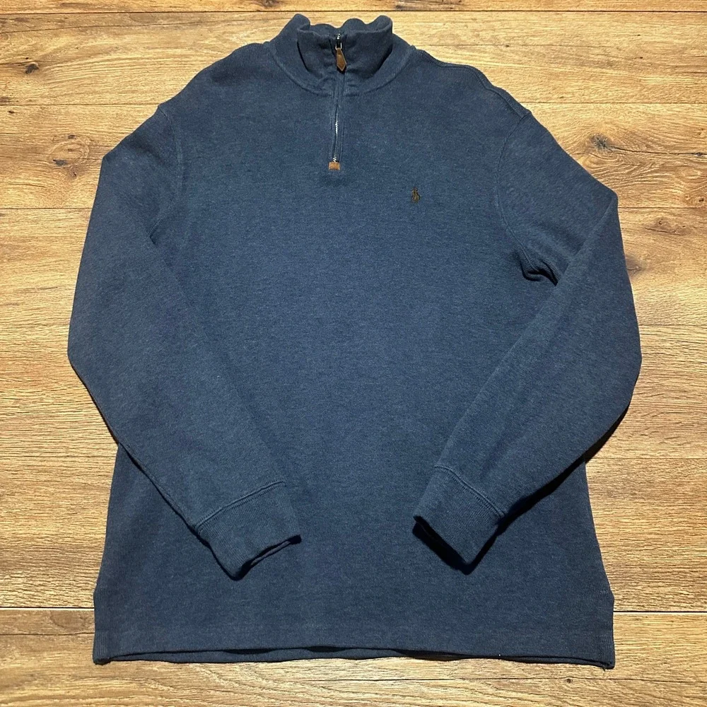 Vintage Polo Ralph Lauren Blue Quarter Zip Pullover Mens M